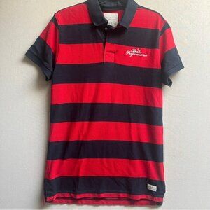 Peak Performance blue red short sleeve polo shirt Sz M